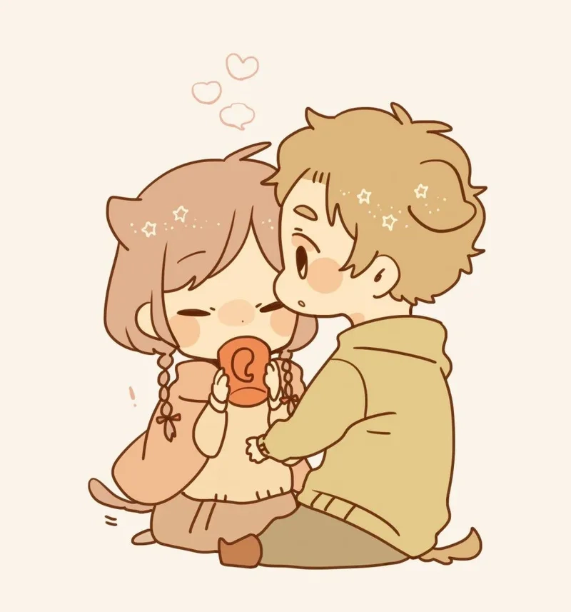 Tải ngay ảnh anime chibi cặp để làm hình đại diện