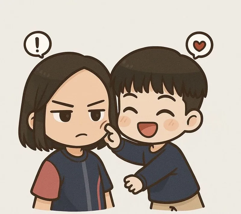 Thêm màu sắc với ảnh chibi đôi cute siêu đáng yêu