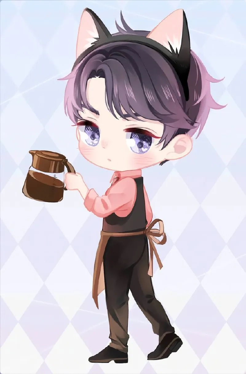 Hình nền cute chibi nam mang năng lượng tích cực mỗi ngày