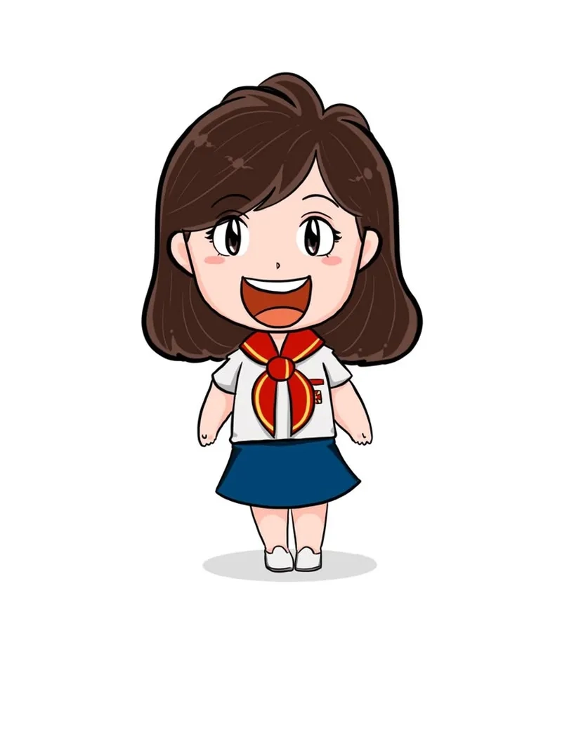 Tải hình chibi học sinh nữ cute cho bài đăng mạng xã hội