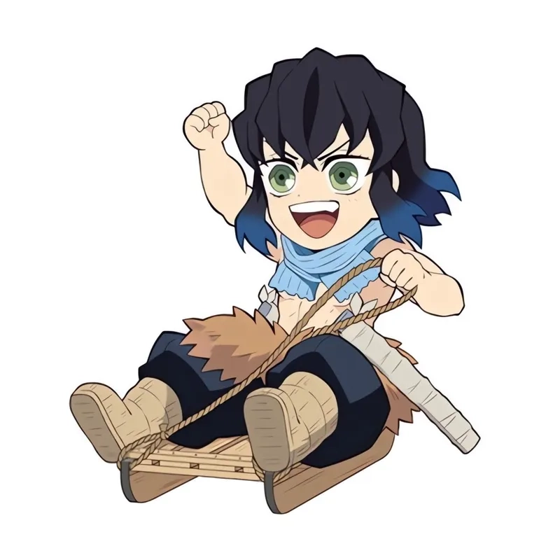 Lưu hình Inosuke chibi để làm sticker siêu xinh