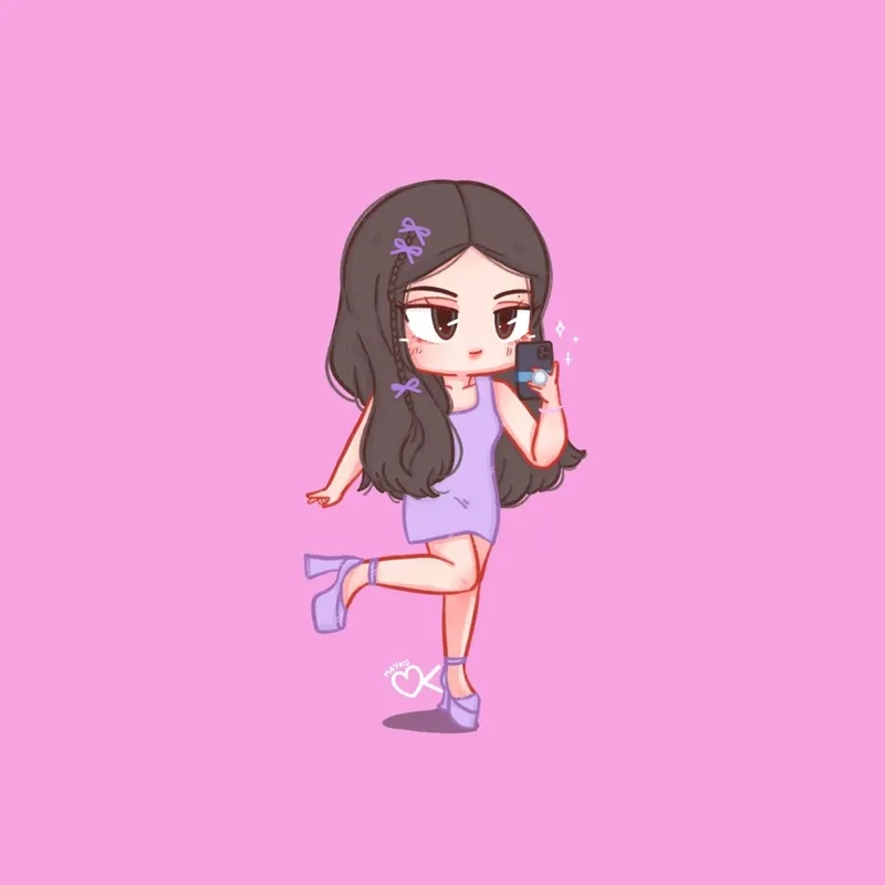 Yêu thích Jennie Black Pink chibi để làm mới bộ sưu tập