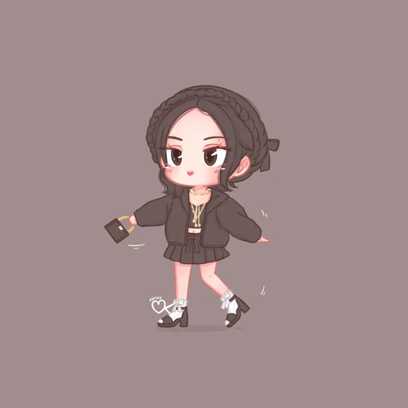 Thử vẽ Jennie Black Pink chibi để tạo fanart Jennie chất