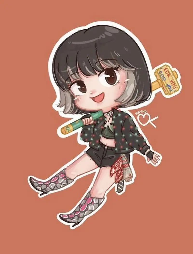 Tải ảnh Lisa chibi làm hình nền cute
