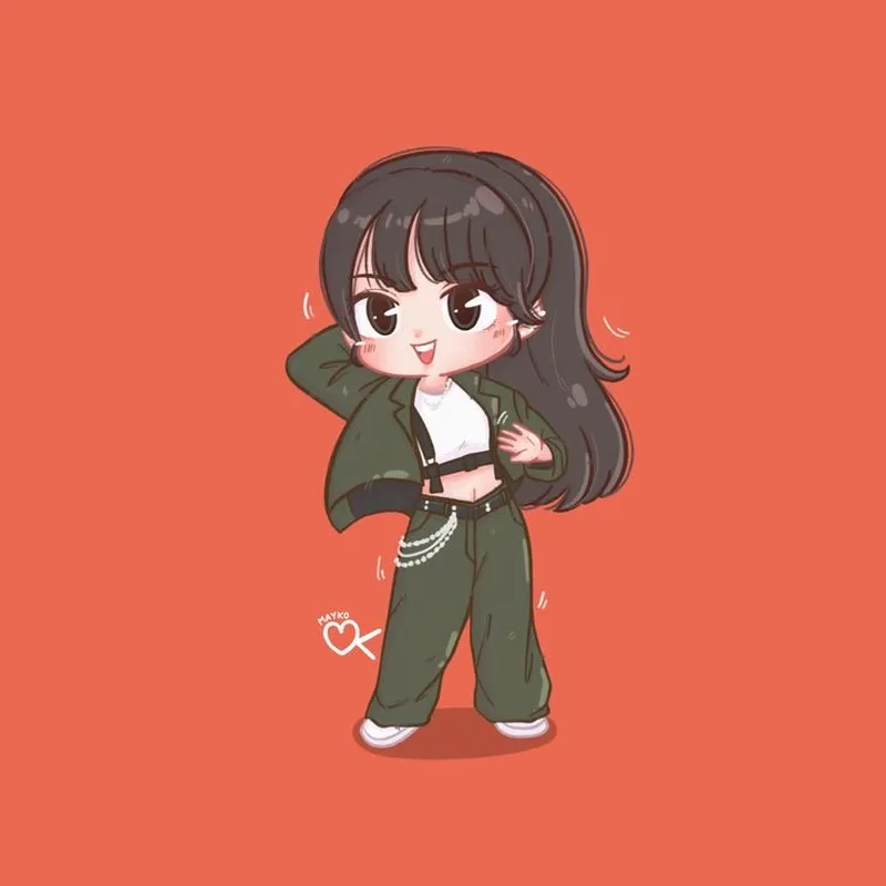 Ảnh Lisa Blackpink cute chibi cho bộ sưu tập