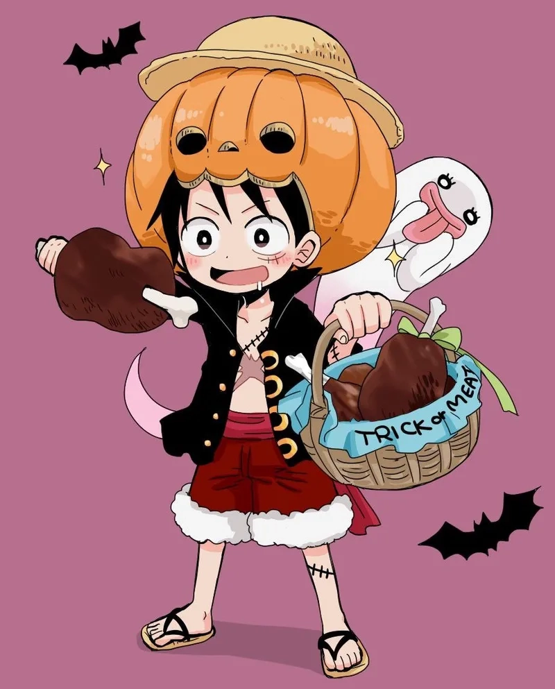 Học cách vẽ Luffy chibi cute để tạo hình siêu dễ thương