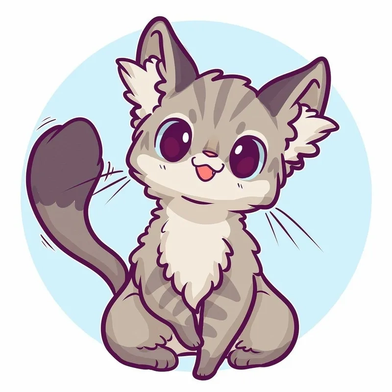Lưu hình mèo chibi để làm hình nền yêu thích