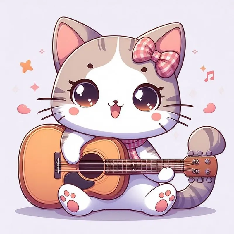 Tải chị mèo chibi để làm hình nền siêu dễ thương