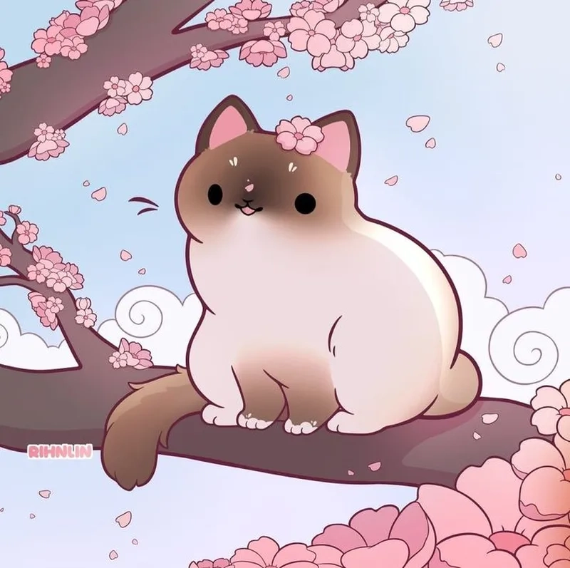 Yêu ngay con mèo cute chibi với đôi mắt long lanh