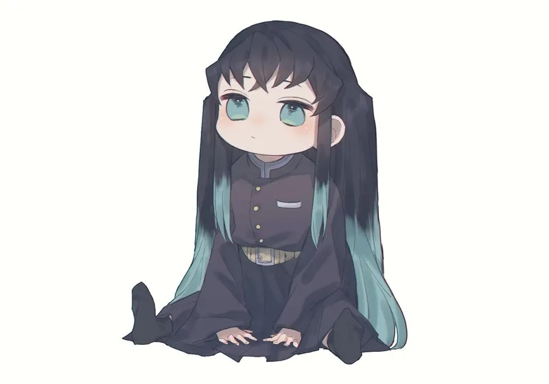 Cảm nhận Muichirou buồn qua nét vẽ chibi đầy cảm xúc