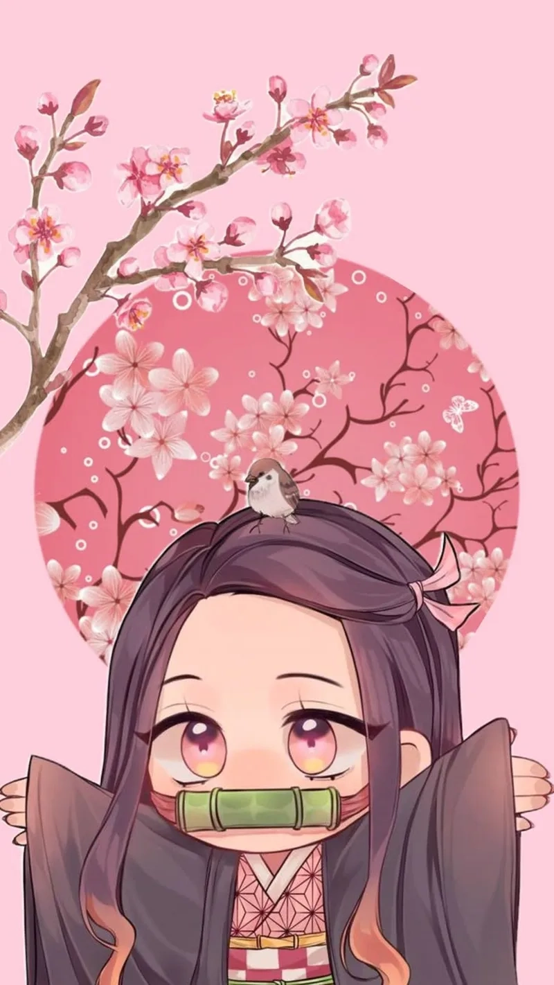 Avatar Nezuko chibi cực cool cho mạng xã hội