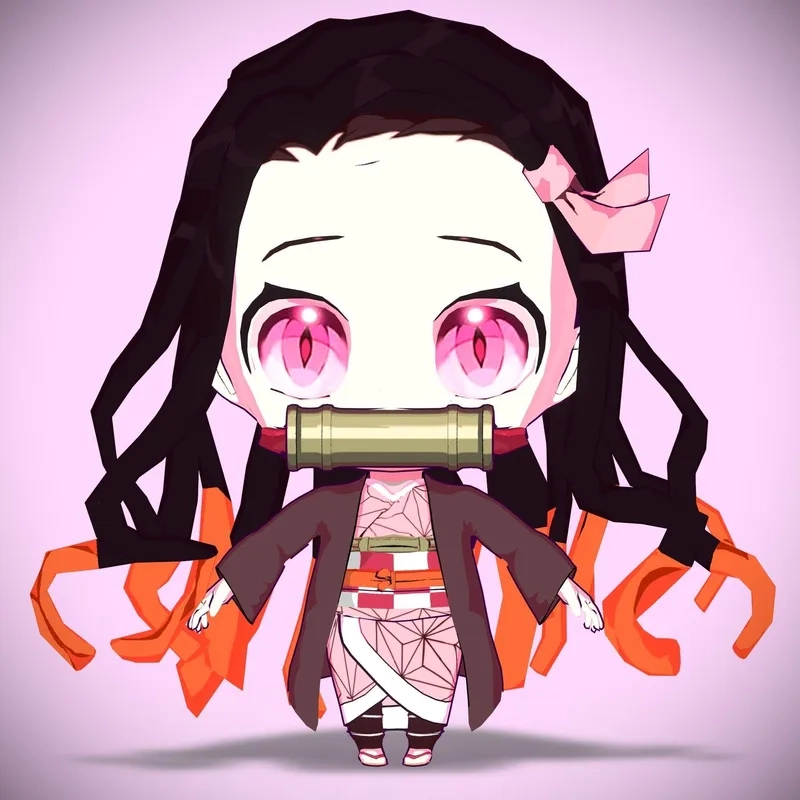 Tải dessin Nezuko chibi để làm sticker độc đáo
