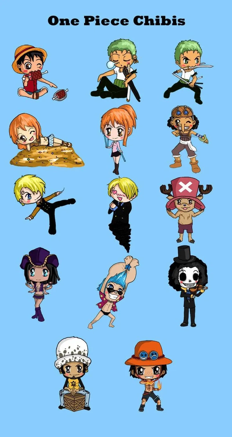 Hình nền điện thoại One Piece chibi siêu đáng yêu cho fan