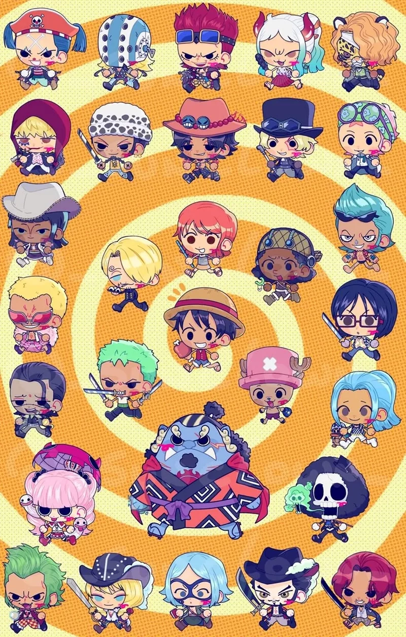 Hình One Piece chibi cute làm nổi bật phong cách anime
