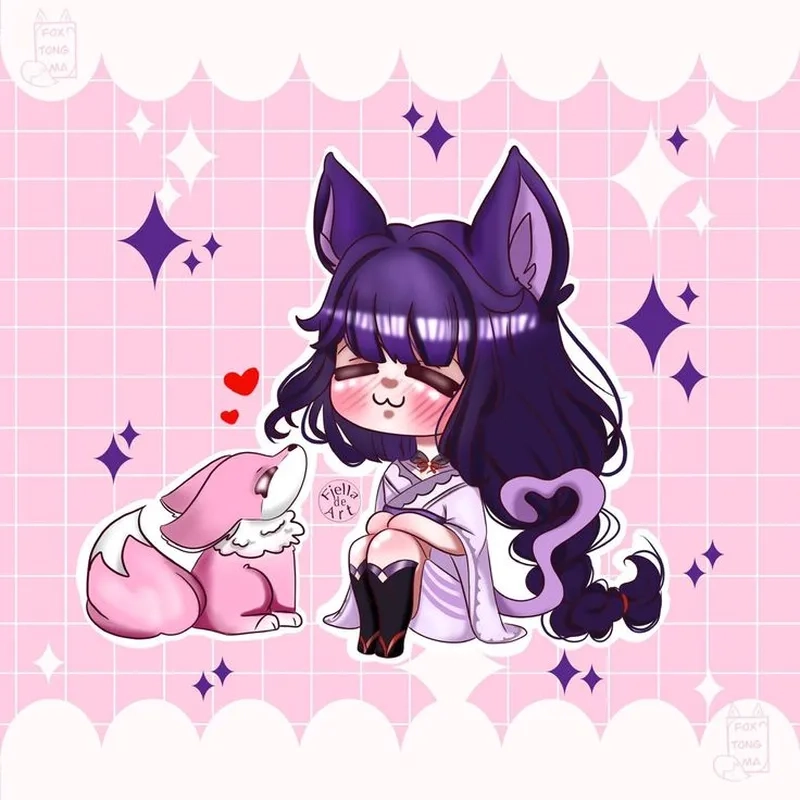 Tải Raiden Shogun chibi gif để chia sẻ khoảnh khắc vui nhộn