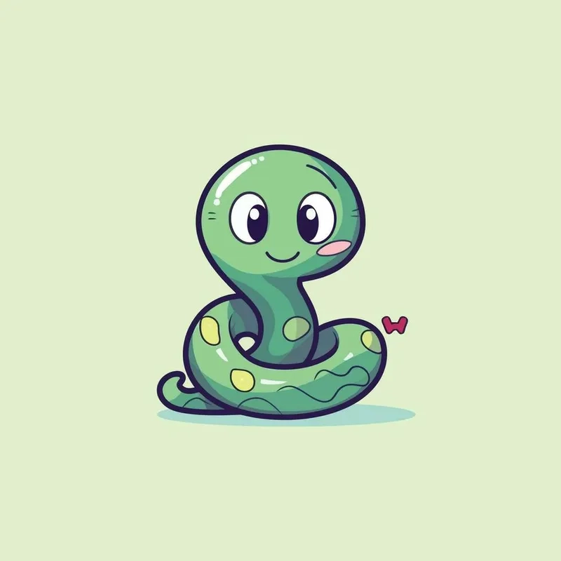 Tạo điểm nhấn với chibi con rắn trong thiết kế sáng tạo