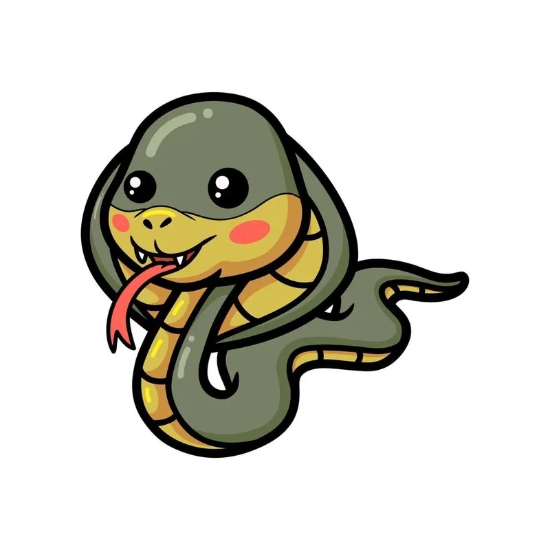 Học vẽ hình con rắn chibi dễ vẽ cho người mới bắt đầu