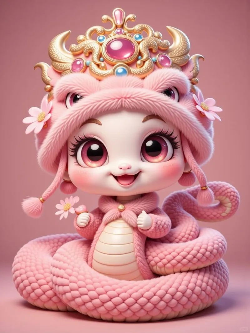 Làm đẹp không gian với hình nền rắn chibi siêu đáng yêu