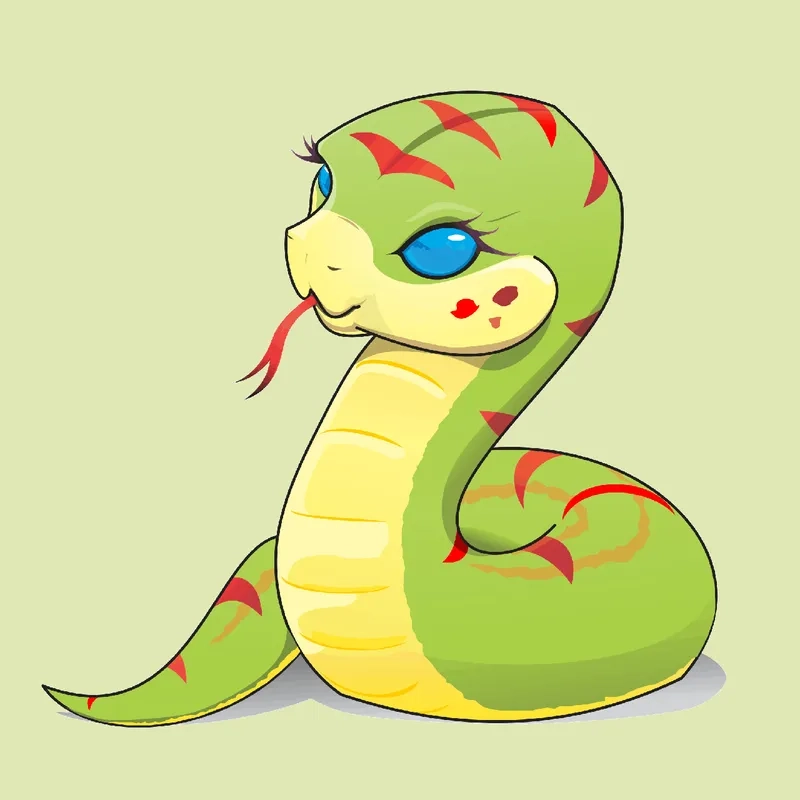 Thiết kế độc đáo với linh vật rắn chibi cho năm mới 2025