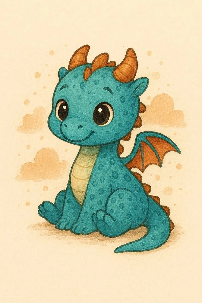 Yêu ngay kawaii rồng chibi cute với nét vẽ siêu đáng yêu