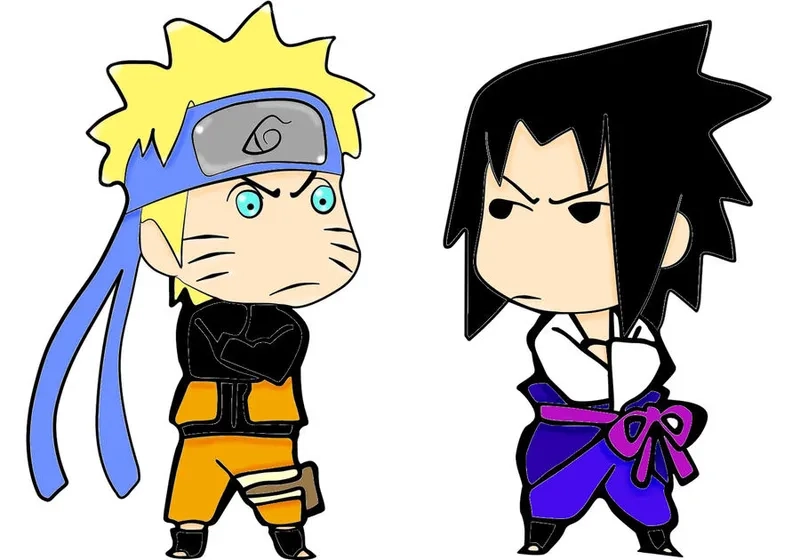 Tải hình naruto và sasuke chibi để làm hình nền đôi