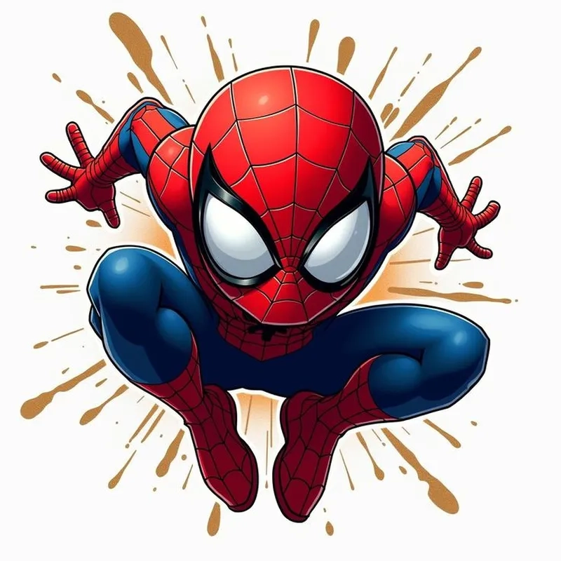 Tải cute chibi Spiderman drawing để làm mẫu vẽ xinh