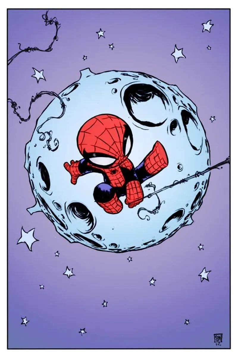 Yêu Spider Man chibi art cho phong cách nghệ thuật