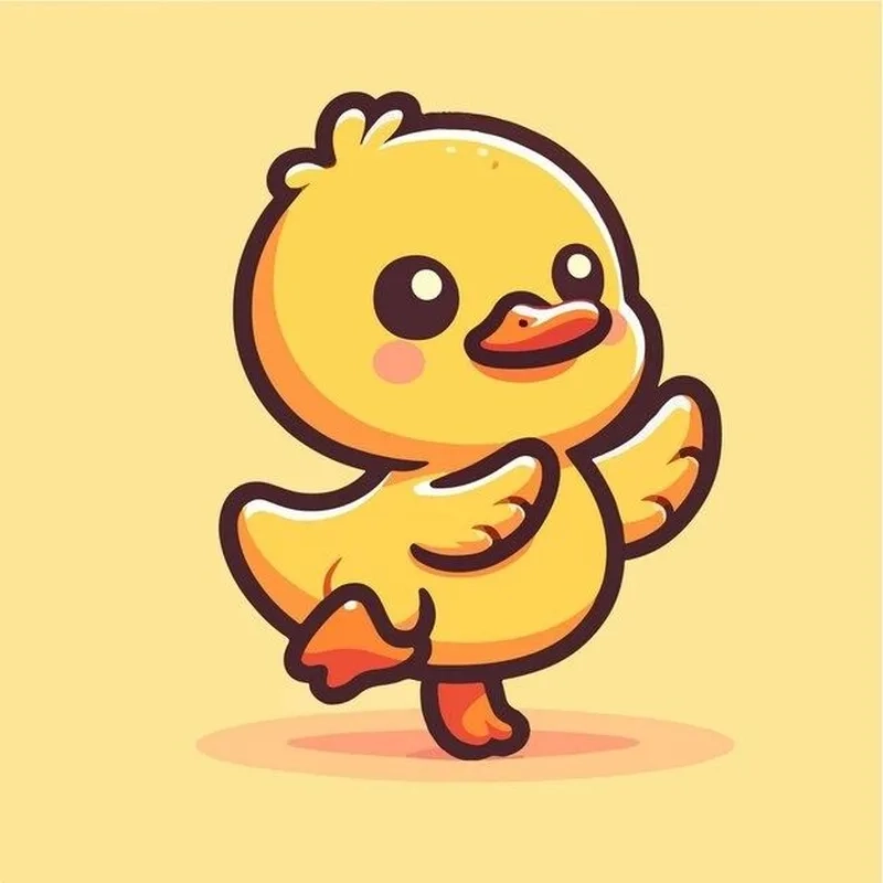 Cài hình vịt cute chibi làm hình nền siêu ngọt ngào