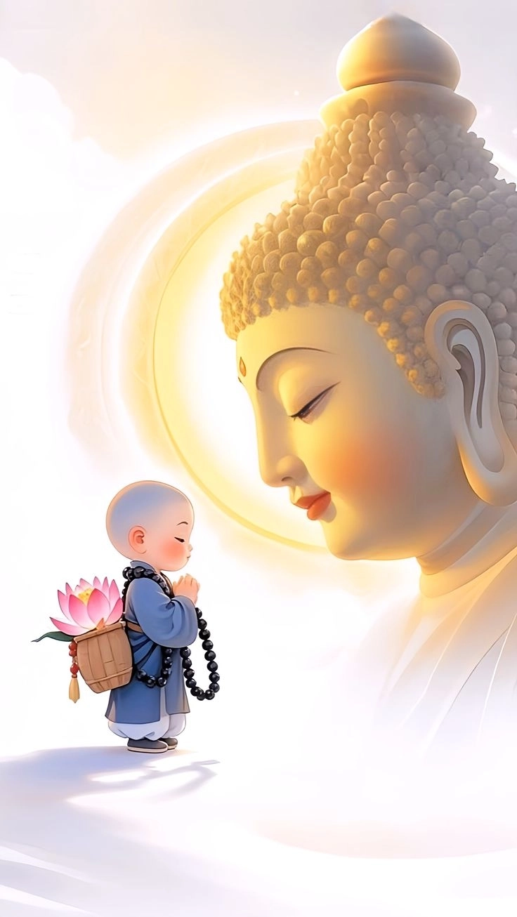 Tâm an hơn nhờ hình về chú tiểu dễ thương