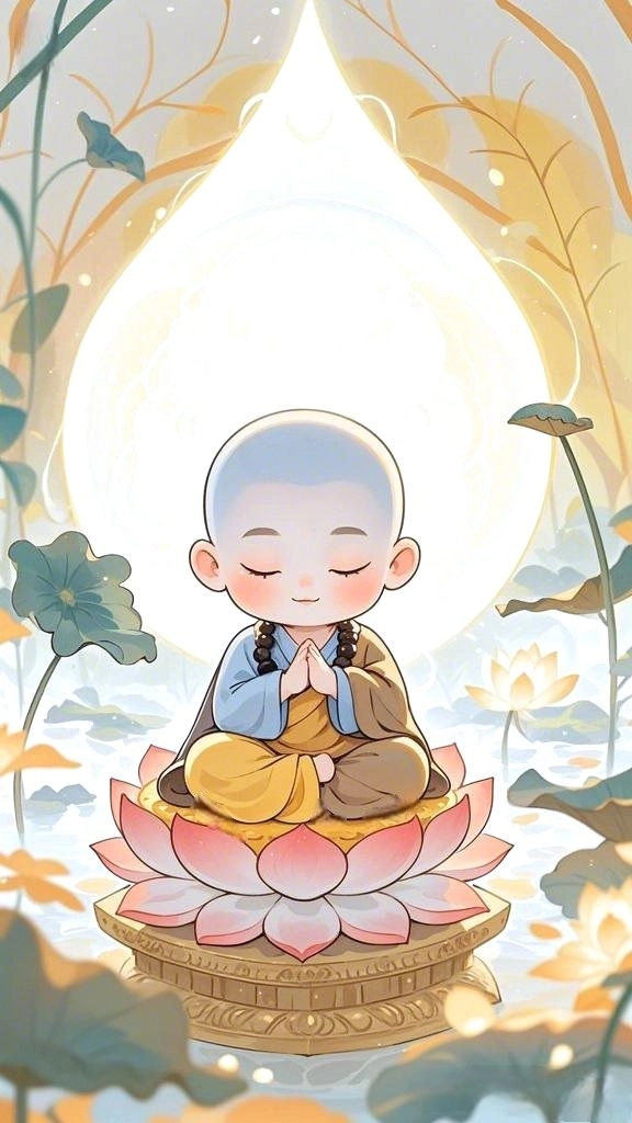 Nhẹ nhàng tâm trí với hình chú tiểu chấp tay