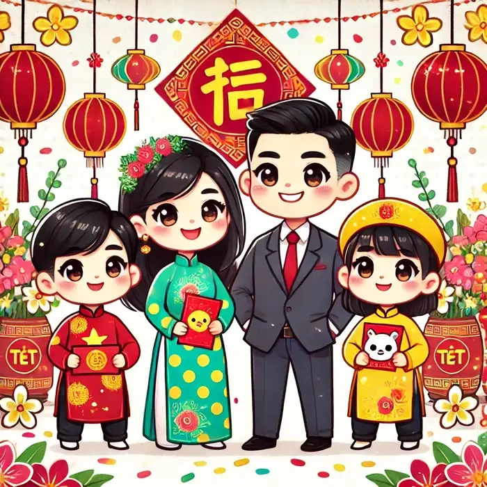 Thêm sắc xuân bằng chibi anime chibi ảnh tết