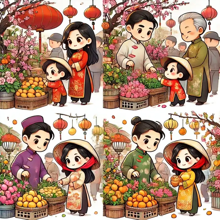 Khám phá nét dễ thương từ anime chibi ngày tết