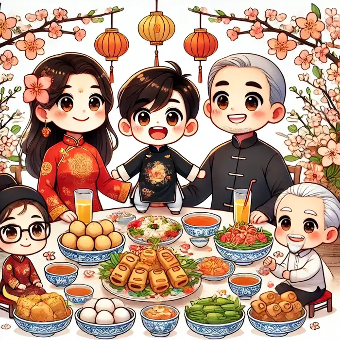 Tự tạo mẫu riêng bằng công cụ ghép chibi tết