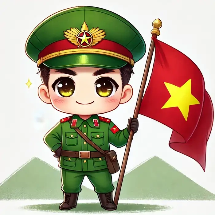 Bộ ảnh hình chibi bộ đội hot trend