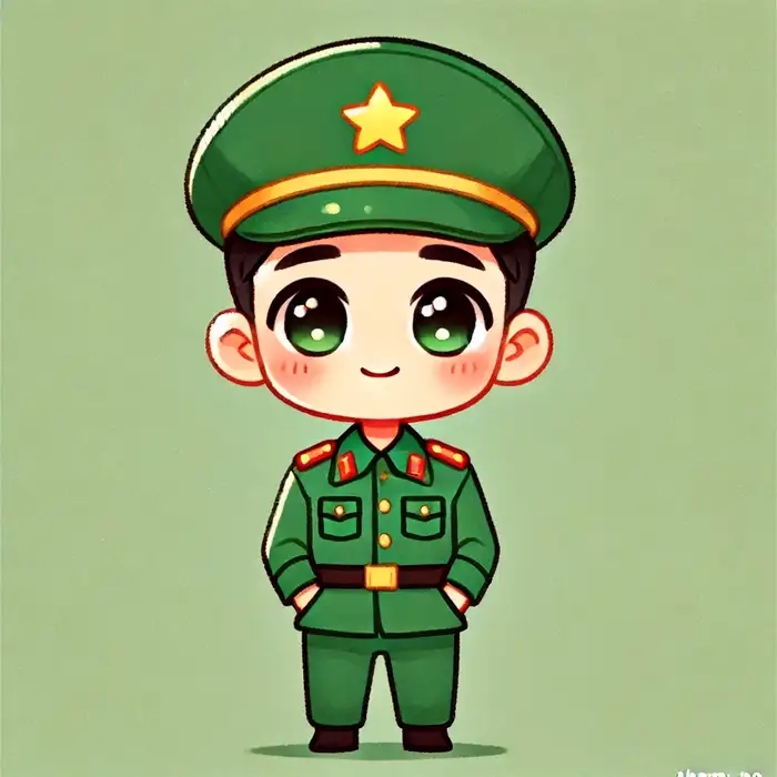 Tranh tình yêu bộ đội chibi siêu đáng yêu
