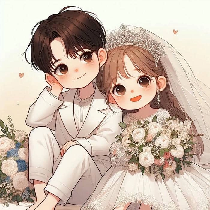 Cô dâu chú rể chibi dễ thương cực kỳ