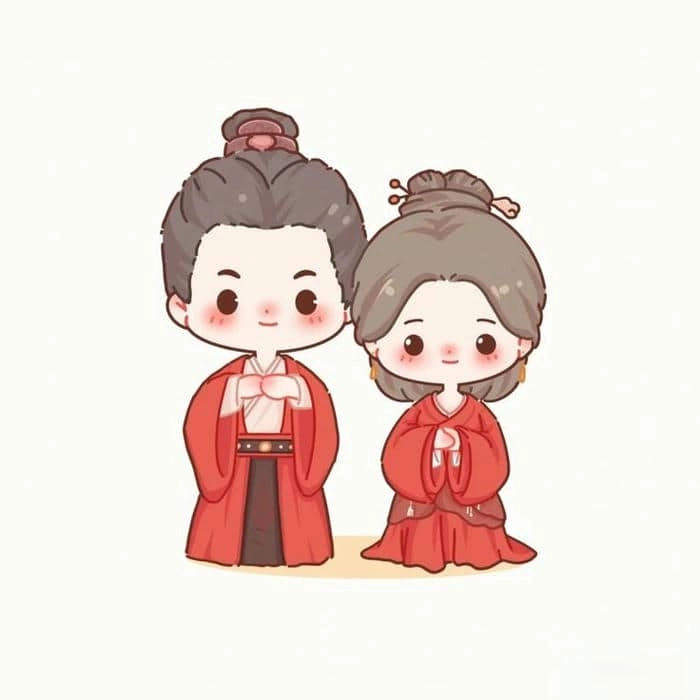 Ngắm nhìn cô dâu chú rể hoạt hình lãng mạn