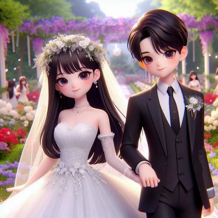 Ý tưởng vẽ cô dâu chú rể chibi đáng yêu