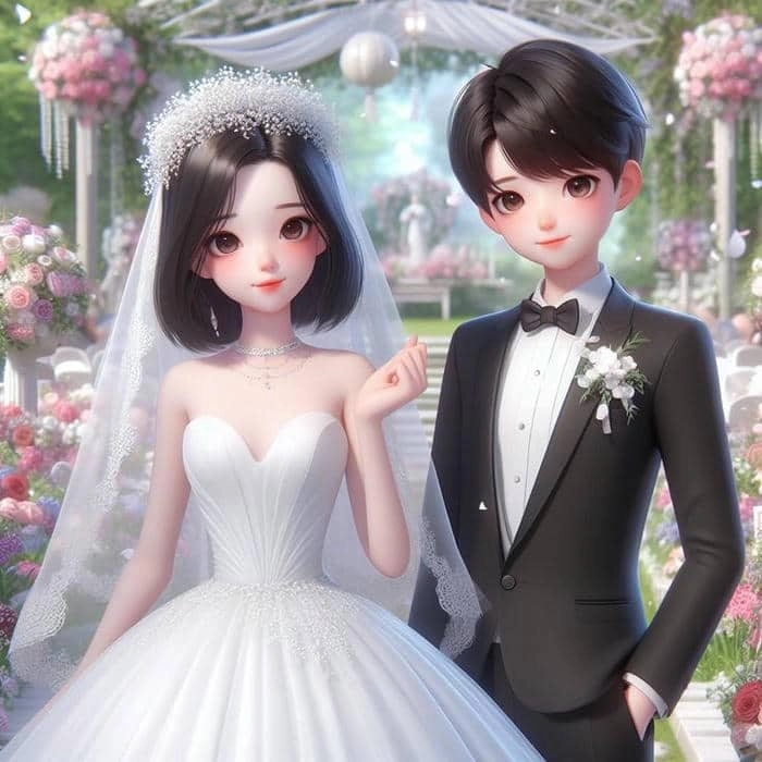 Chọn ngay hình ảnh cô dâu chú rể chibi đẹp