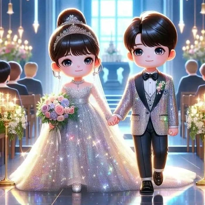 Tuyển hình cô dâu chú rể đẹp chibi