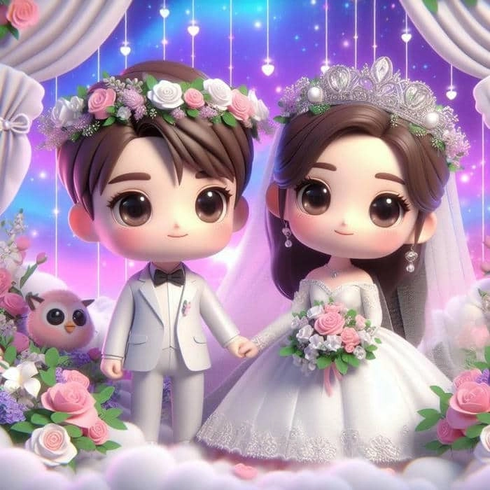 Hướng dẫn vẽ chú rể và cô dâu siêu dễ