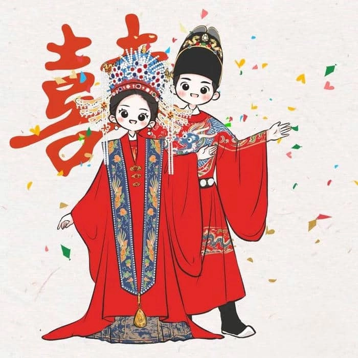 Trào lưu chibi ghép mặt cô dâu chú rể