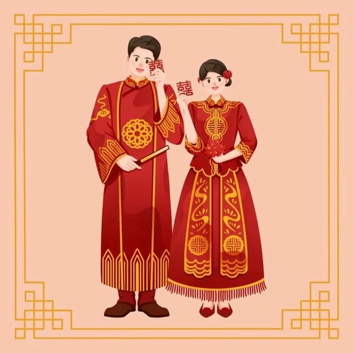 Chiêm ngưỡng hình vẽ cô dâu chú rể chibi