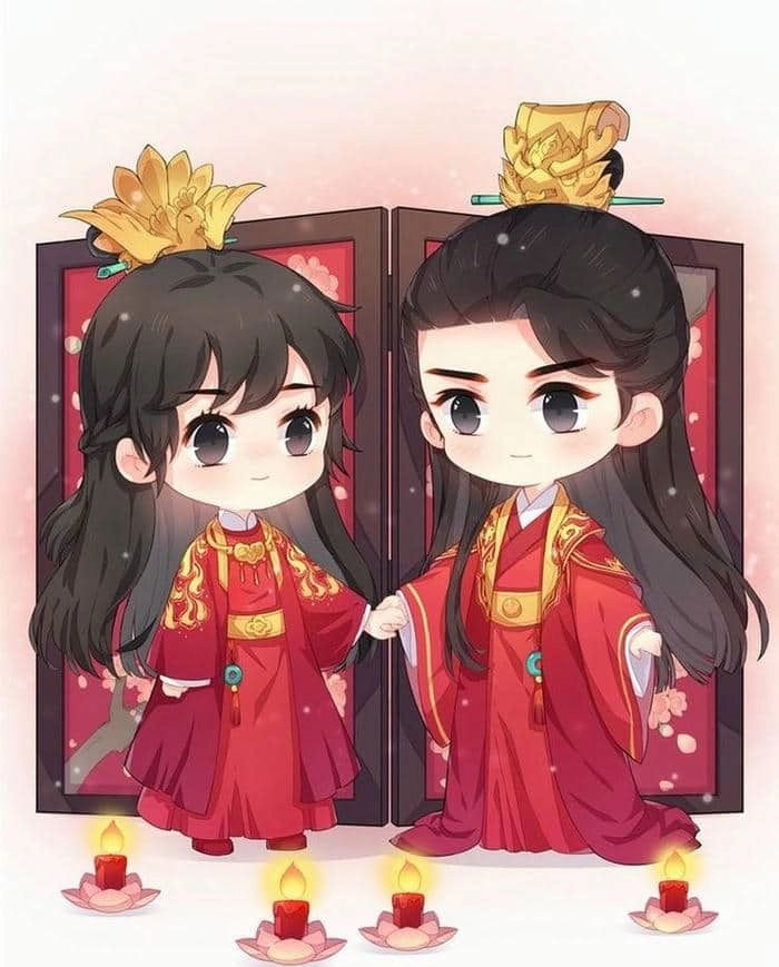 Tải ngay vector cô dâu chú rể chibi