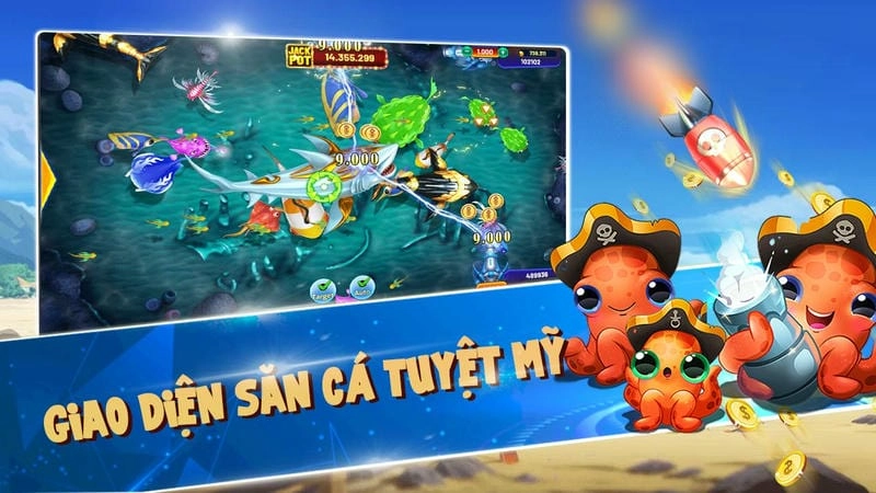 Súng bắn cá tại cổng game Hitclub với nhiều cấp độ.