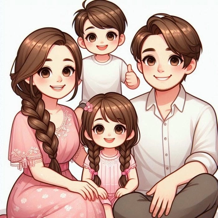 Vẽ tranh gia đình chibi đơn giản không cần kỹ thuật cao