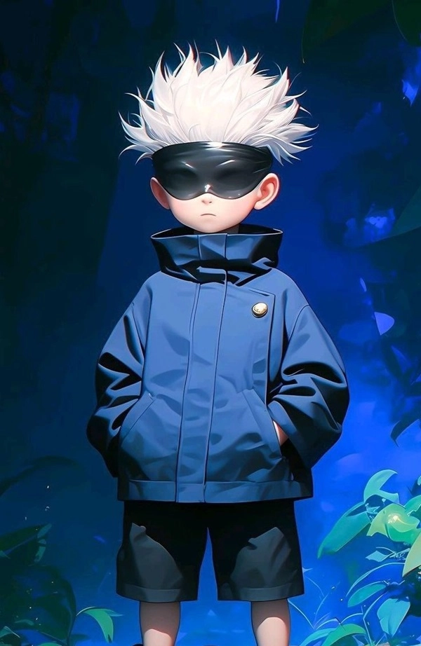 Zoom cận cute gojo chibi face siêu đáng yêu