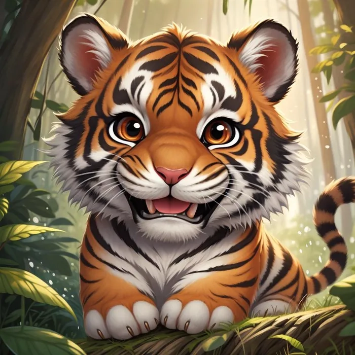 Gợi ý tải về hình ảnh con hổ chibi dễ thương