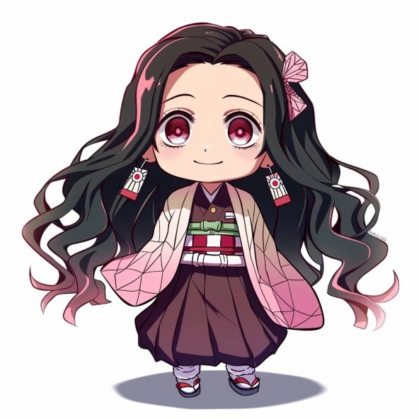 Bộ nezuko chibi cute tranh tô màu anime cute đẹp