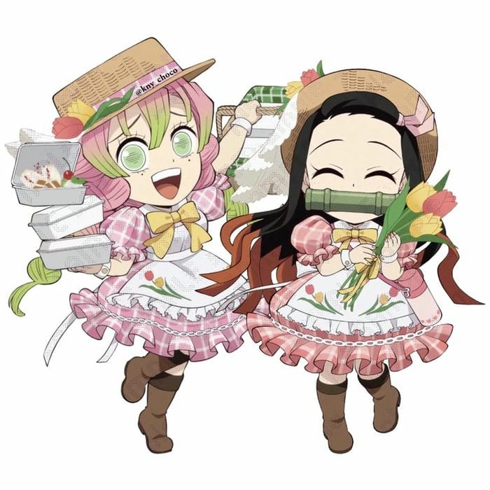 Ngắm nhìn anime nezuko chibi cute siêu xinh